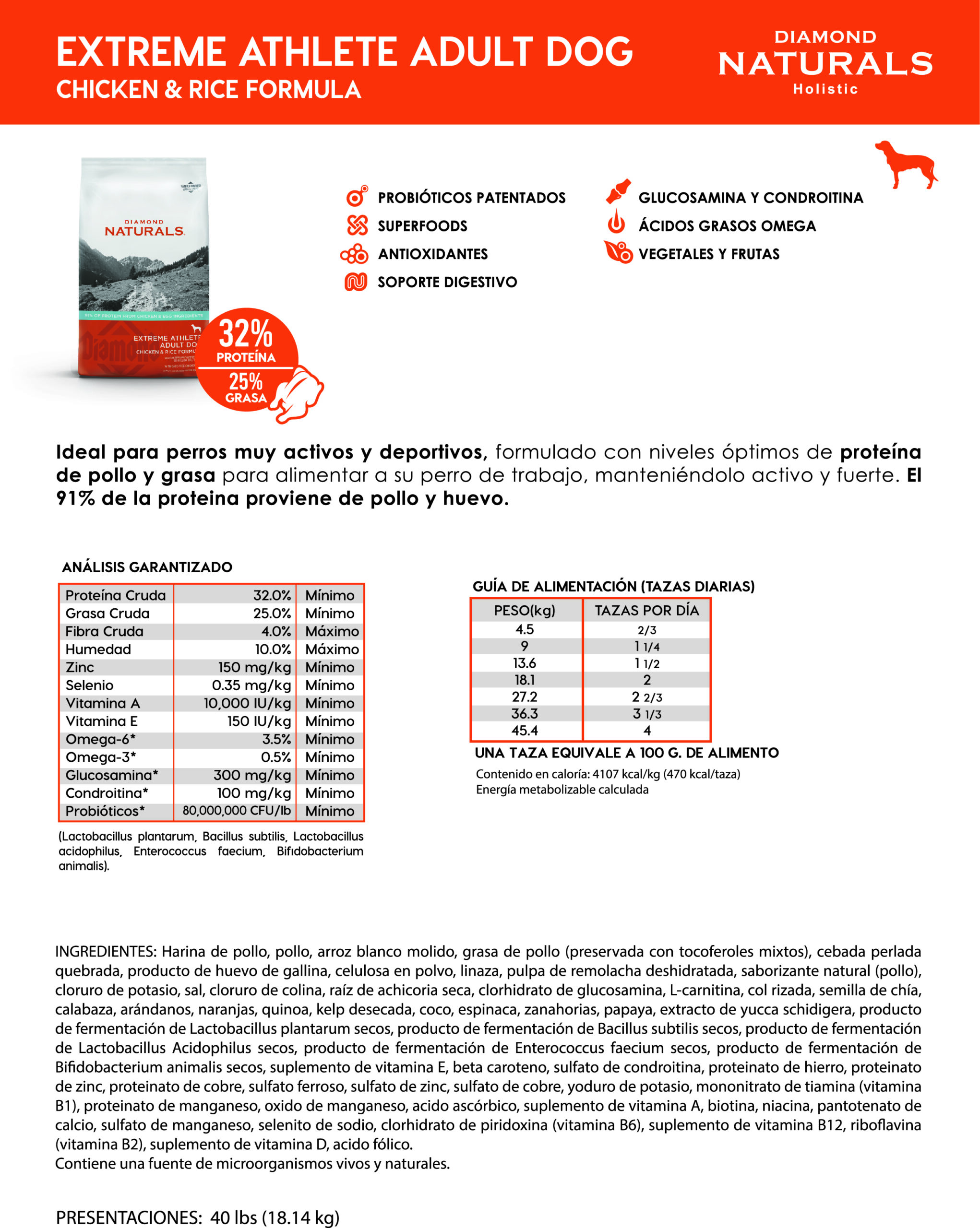 ficha EXTREME ATHLETE ADULT DOG CHICKEN & RCE